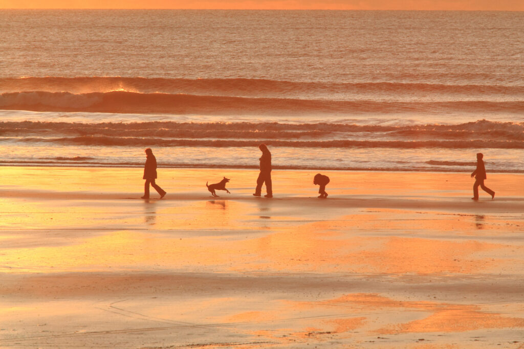 sunset at Poppit Sands
